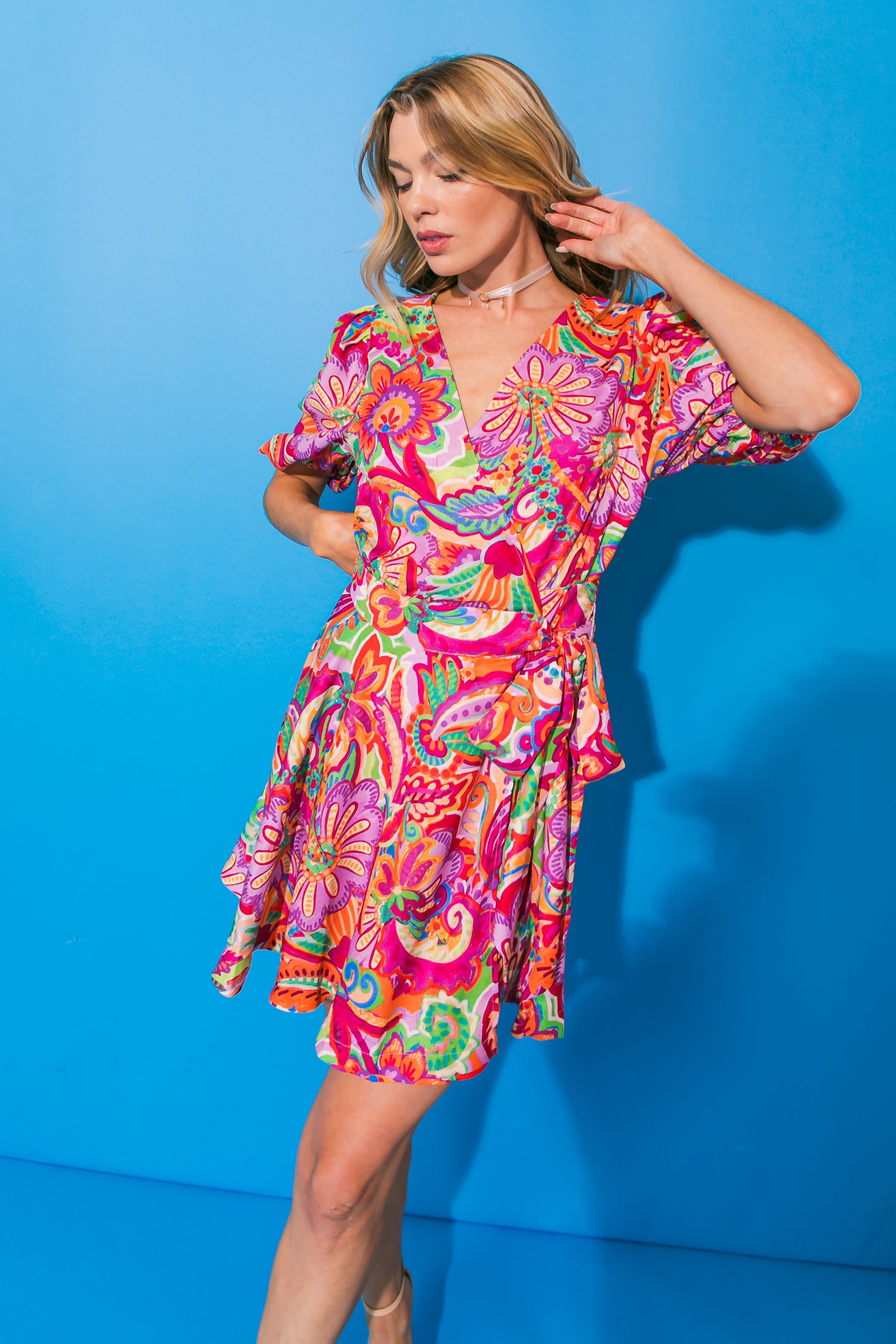 YOUR TO KEEP WOVEN MINI DRESS Flying Tomato